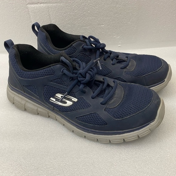 Skechers Blue Comfort Knit Lace Up Athletic Sneaker Shoes Men’s 12 - Picture 10 of 13